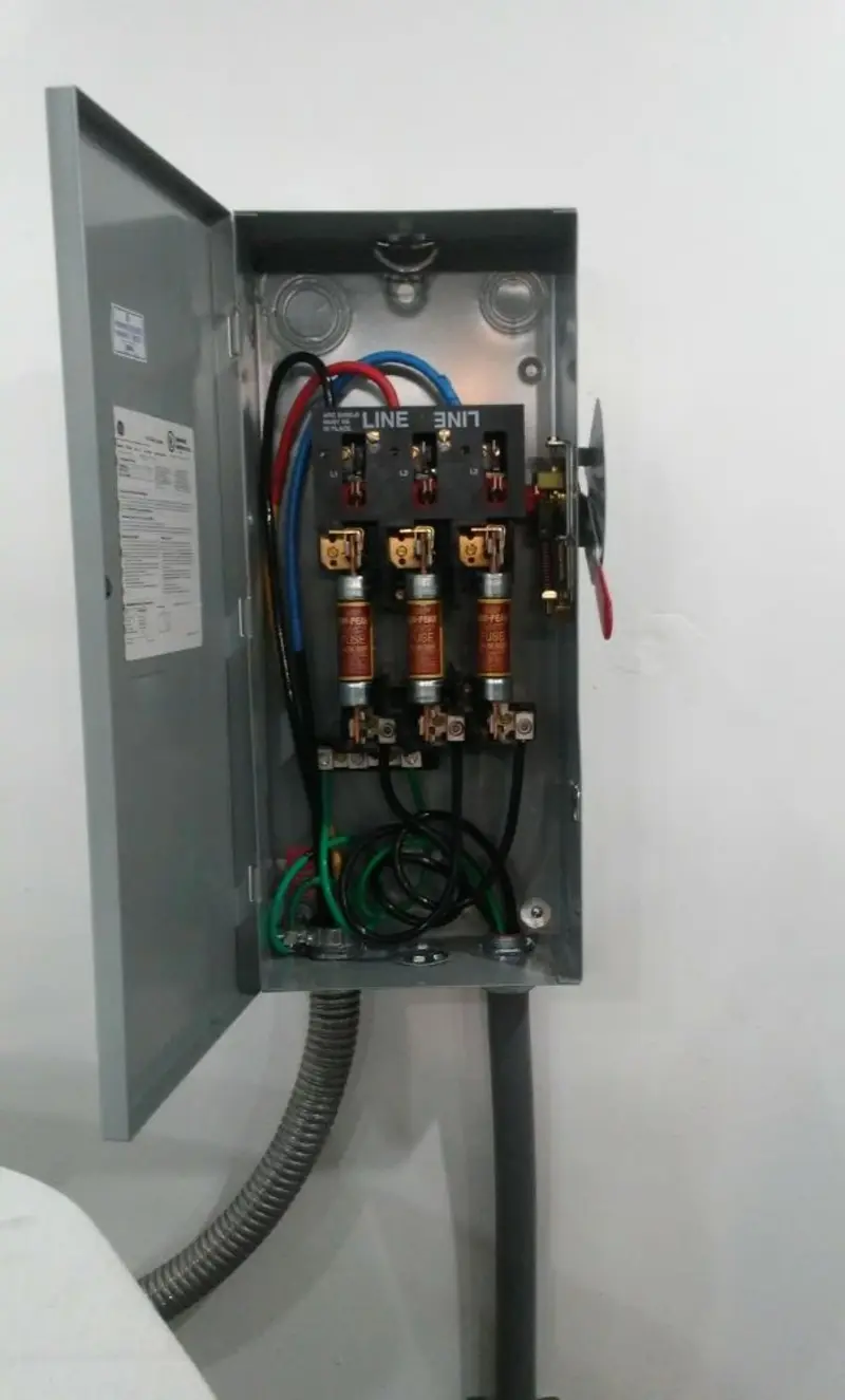 Three-phase disconnect switch installed for Electrical Wiring & Rewiring in St. Albans